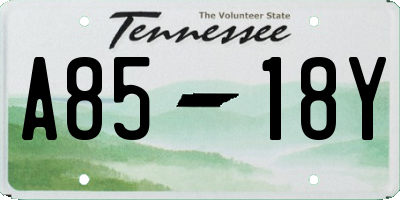 TN license plate A8518Y