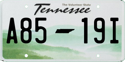 TN license plate A8519I