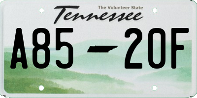 TN license plate A8520F