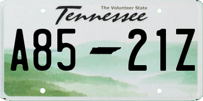 TN license plate A8521Z
