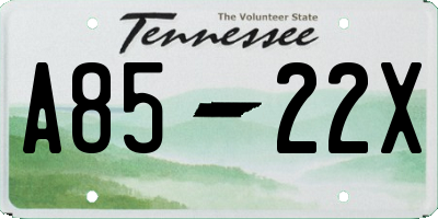 TN license plate A8522X