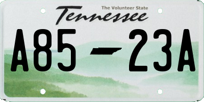 TN license plate A8523A