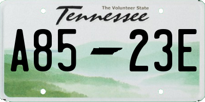 TN license plate A8523E