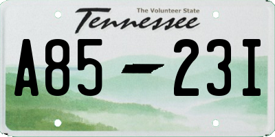 TN license plate A8523I