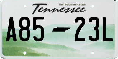 TN license plate A8523L