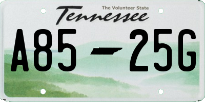 TN license plate A8525G