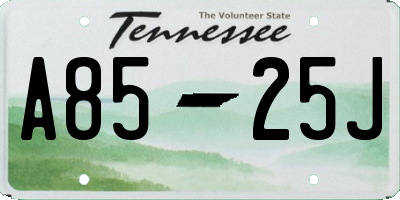 TN license plate A8525J
