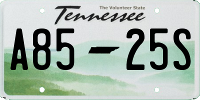 TN license plate A8525S