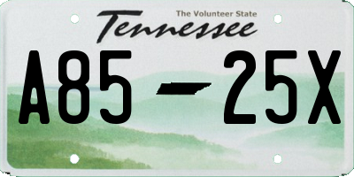 TN license plate A8525X