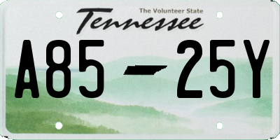 TN license plate A8525Y