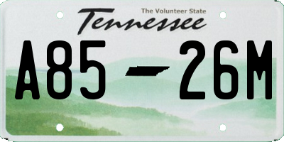 TN license plate A8526M