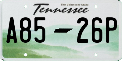 TN license plate A8526P