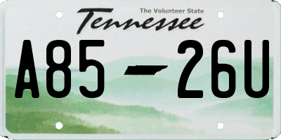 TN license plate A8526U