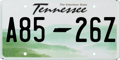 TN license plate A8526Z