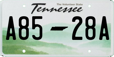 TN license plate A8528A