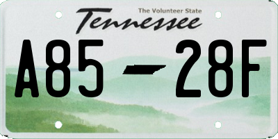 TN license plate A8528F