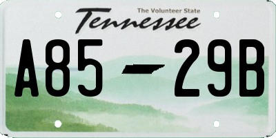 TN license plate A8529B
