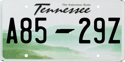 TN license plate A8529Z