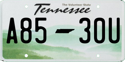 TN license plate A8530U