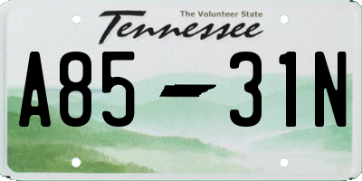 TN license plate A8531N