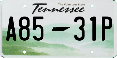 TN license plate A8531P