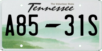 TN license plate A8531S