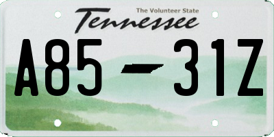 TN license plate A8531Z