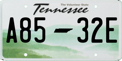 TN license plate A8532E