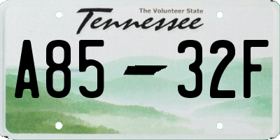 TN license plate A8532F