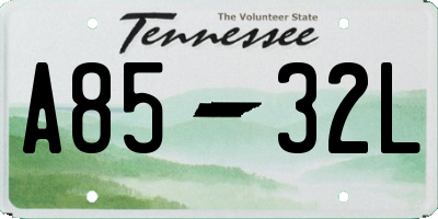 TN license plate A8532L