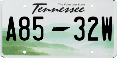 TN license plate A8532W