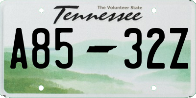 TN license plate A8532Z