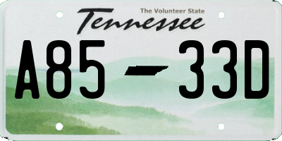 TN license plate A8533D