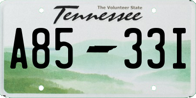 TN license plate A8533I