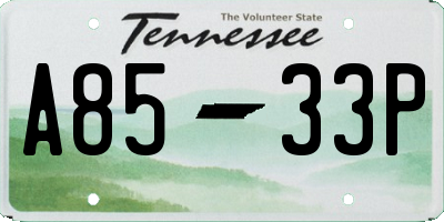 TN license plate A8533P