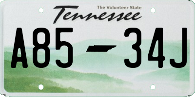 TN license plate A8534J