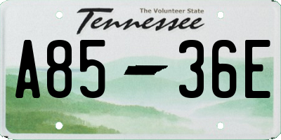 TN license plate A8536E