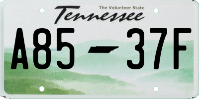 TN license plate A8537F