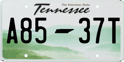 TN license plate A8537T