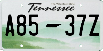 TN license plate A8537Z