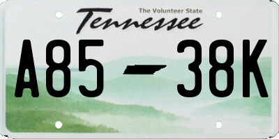 TN license plate A8538K