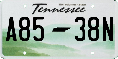 TN license plate A8538N