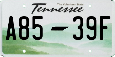 TN license plate A8539F
