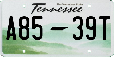 TN license plate A8539T