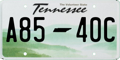 TN license plate A8540C