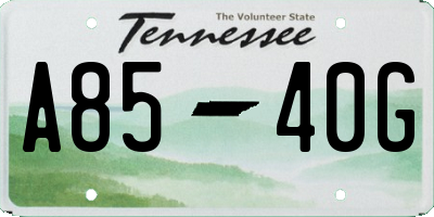 TN license plate A8540G