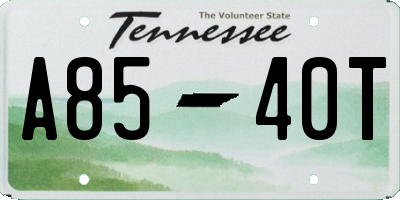 TN license plate A8540T