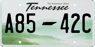 TN license plate A8542C