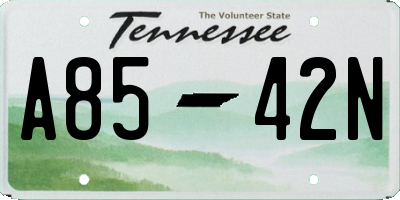 TN license plate A8542N