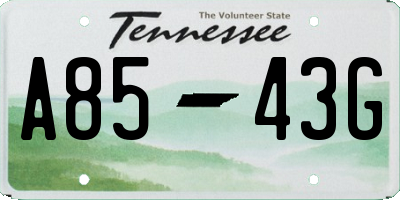 TN license plate A8543G